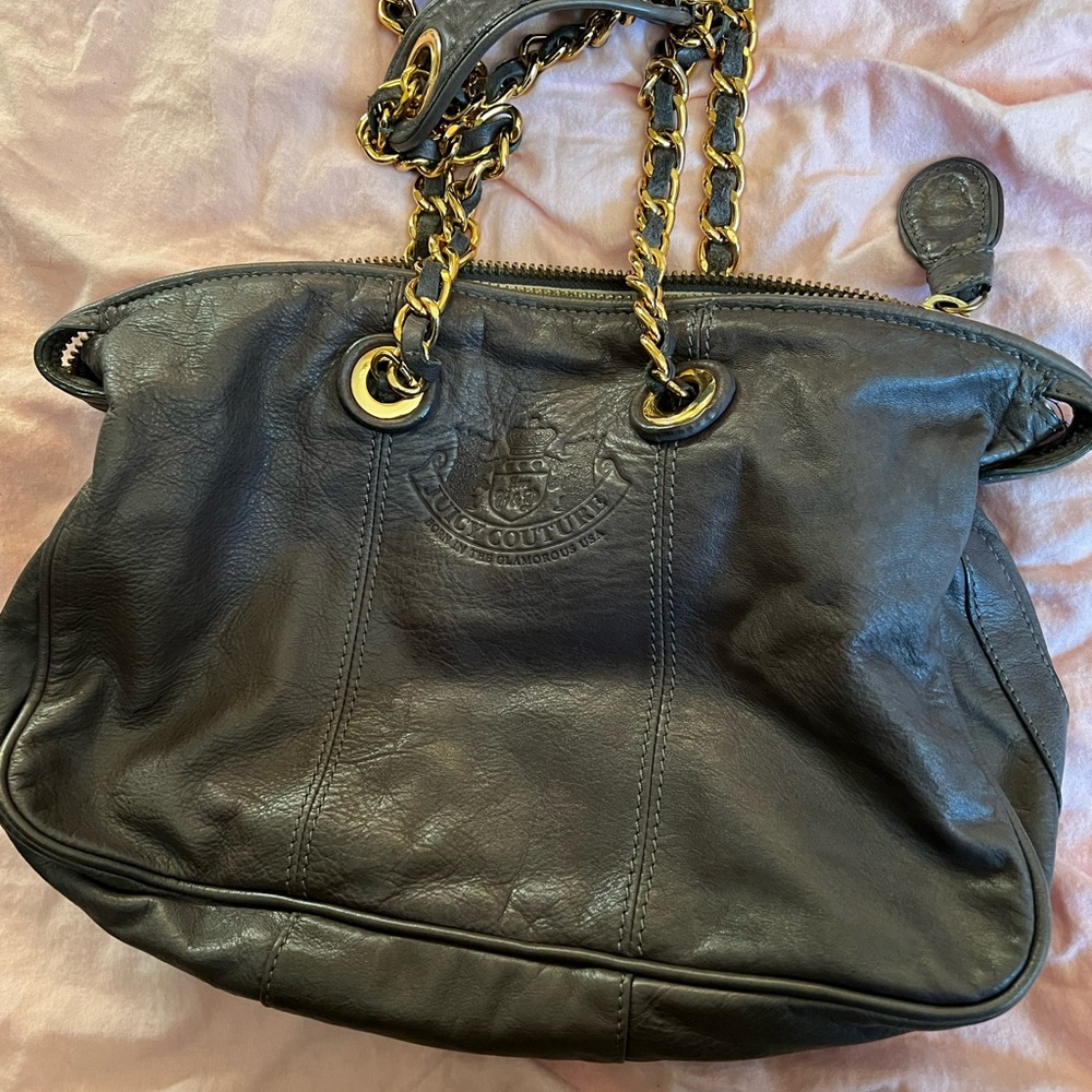 Juicy Couture leather bag in dark gray